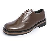 Santimon Men's Classic Oxford Dress Shoes Gloss Leather Lace-Up Formal Business, Weddings, Office Shoes