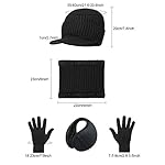 4 Pieces Winter Warm Set Knit Hat Scarf Earmuff Touch Screen Gloves for Unisex 4 Pieces Winter Warm Set Knit Hat Scarf Earmuff Touch Screen Gloves for Unisex