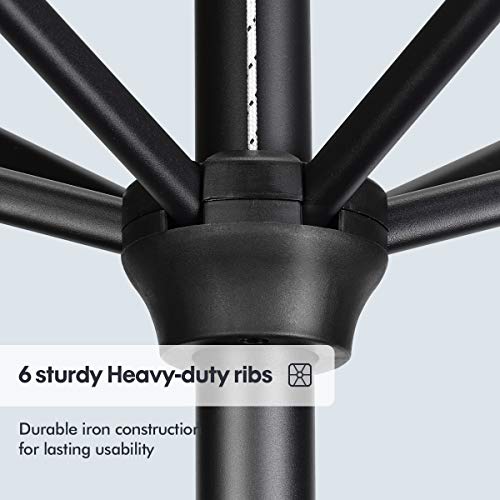 Sekey 210 × 140 cm Aluminum Sonnenschirm Marktschirm Gartenschirm Terrassenschirm Sonnenschutz Cappuccino UV 50… – Bild 3