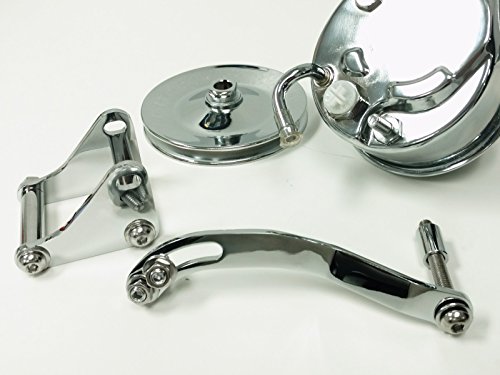 SBC Chevy Chrome Saginaw Style Power Steering Pump w/Bracket & Chrome Pulley