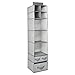 mDesign Fabric Hanging Closet Storage Organizer, for Clothing, Sweaters, Shoes, Accessories - 7 Shelves and 3 Drawers, Gray