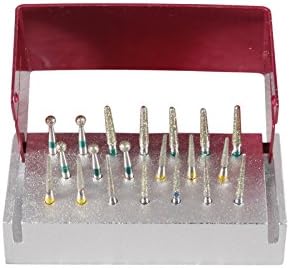 20pcs Diamond Burs and Disinfection Sterilizing Block Holder Red