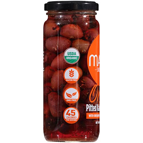 MARIO CAMACHO GREEK ORGANIC KALAMATA PITTED WITH OREGANO AND TOUCH OF OLIVE OIL, 6.25 OUNCE (PACK OF 6)
