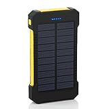 Solar Charger,10000mAh Solar Power Bank Dual USB Port Portable Charger,Solar Battery Charger for iPhone,iPad,iPod,Cell Phone,Tablet,Camera,Rain-Resistant Dust-Proof and Shockproof (green)
