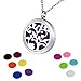 HOUSWEETY Aromatherapy Essential Oil Diffuser Necklace-Stainless Steel Tree of Life Locket Pendant,11 Refill Pads (Non-engraving)