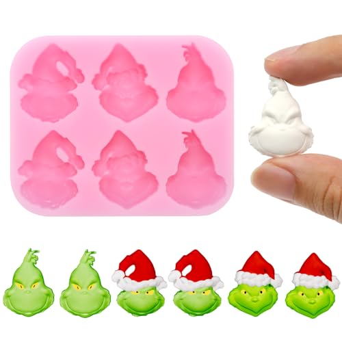 1 Pcs Christmas Chocolate Mold 3D Skull Designs DIY Pink Silicone Baking Molds Xmas Theme Food Grade Chocolate Candy Cake Moulds Homemade Cute Chocolate Mold for Christmas New Year Party Decoration