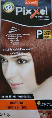 Lolane Pixxel Permanent Color Cream Hair Dye Gray Coverage Intense Red Color No.P37 by Lolane Pixxel