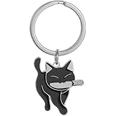 QHOWYAL Cat key Chain, Cute Keychain for Women Cool Stuff Decor Cat Keychain Gifts For Cats Lover Funny Gift for Women