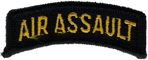 Air Assault Gold on Black Embroidered Iron on Patch 2 1/3 inch HON022302