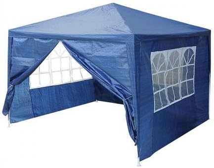 NEW LEAF Outdoor Wedding Party Pavilion Tent Gazebo Canopy with Removable Side Walls by Newleaf (10' x 10' w/ 4 Sidewalls, Blue)