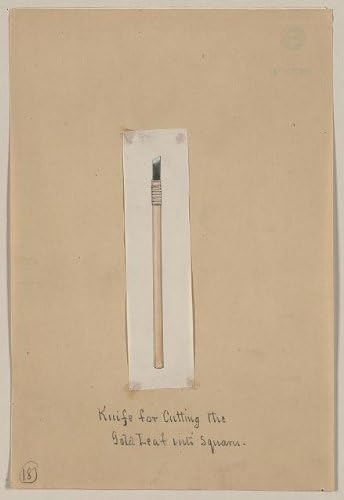 1878? Japanese Print . Knife for cutting the gold leaf into squares