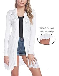 iClosam Women Casual Cable Knitted Long Sleeve Open Front Cardigan Sweater