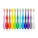 TheTwelve Kids Toothbrush for 3-8 Years Rainbow Colors and Packs 12 PACK
