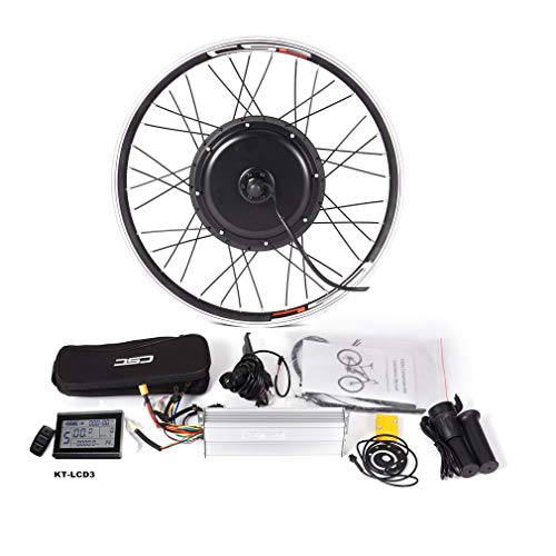 CSCbike 48V Rear Wheel Electric Bicycle Conversion Kit with 1000/1500W Brushless Gearless Motor for