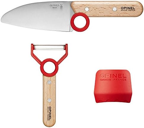 OPINEL - Coffret Complet Petit Chef - Ustensiles de Cuisine Enfant - Couteau, Éplucheur, Protège-Doigts - Hêtre & Inox - Rouge - Cuisine A Vivre OPINEL - Coffret Complet Petit Chef - Ustensiles de Cuisine Enfant - Couteau, Éplucheur, Protège-Doigts - Hêtre & Inox - Rouge