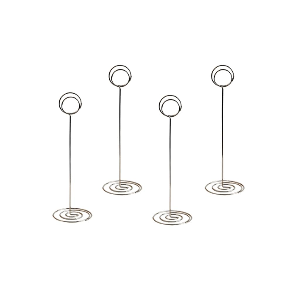 Photo 1 of 4 Pack 8.66 inch Tall Table Number Holders Place Card Holder Table Picture Holder Wire Photo Holder Clips Picture Memo Note Photo Stand (Roundness)
