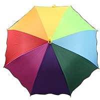 Student Rainbow Umbrella-Folded Length 27 Inches Kids Stick Umbrella-Opened Diameter 31 Inches Children Bumbershoot Auto Open