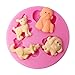 FOUR-C Silicone Cupcake Molds Puppy Dog Fondant Moulds Color Pink