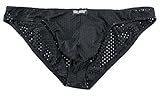 99extra Underwear, Men's Mesh Ice Fiber Low Rise Skinny Bikini - Black(2XL)