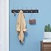 SONGMICS Wall Mounted Coat Rack Hook Rail Rack with 6 Tri-Hooks for Entryway Bathroom Closet Room, Dark Brown ULHR31BR