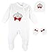Eda Baby Girl Jeweled Crown Layette 3 Piece Gift Set 0-3M Red