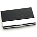 Partstock(TM) Litchi Profile PU Leather & Stainless Steel Business Name Card Holder Wallet Credit Card ID Case/Holder 22 Name Cards Case.(Black)