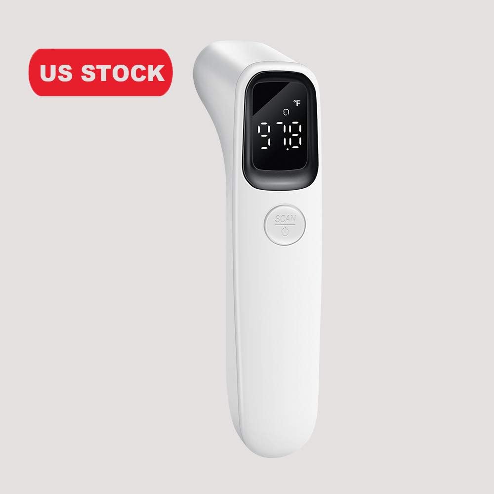 Forehead Thermometer Infrared Thermometer,Non-Contact Measurement Digital Forehead with Fever Alarm and Memory Function Accurate Fast Temperature Tool for Baby Kids and Adults (1 Pack)