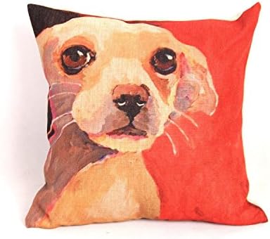 CSSaleStore Cotton Linen Square Decorative Pet Dog Jack Russell Pillowcase H442