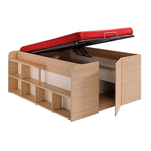 Parisot Space Up Bed and Storage, Full, Oak Home & Kitchen, Furniture, Bedroom Furniture, Beds, Frames & Bases, Beds