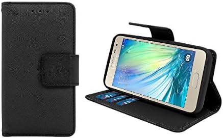 Samsung Galaxy A7 2016 Case, GADGETFARMER PU Leather Case With Built-in Credit Card Slots Magnetic Design Holders Flip Stand Folio Leather Case Cover (Black)
