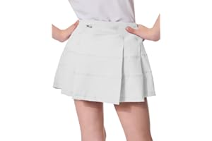 AUGIRIS Girl's Tennis Skirts High Waisted Athletic Golf Skorts with Pockets Skirts for Girl Casual Workout Built-in Shorts