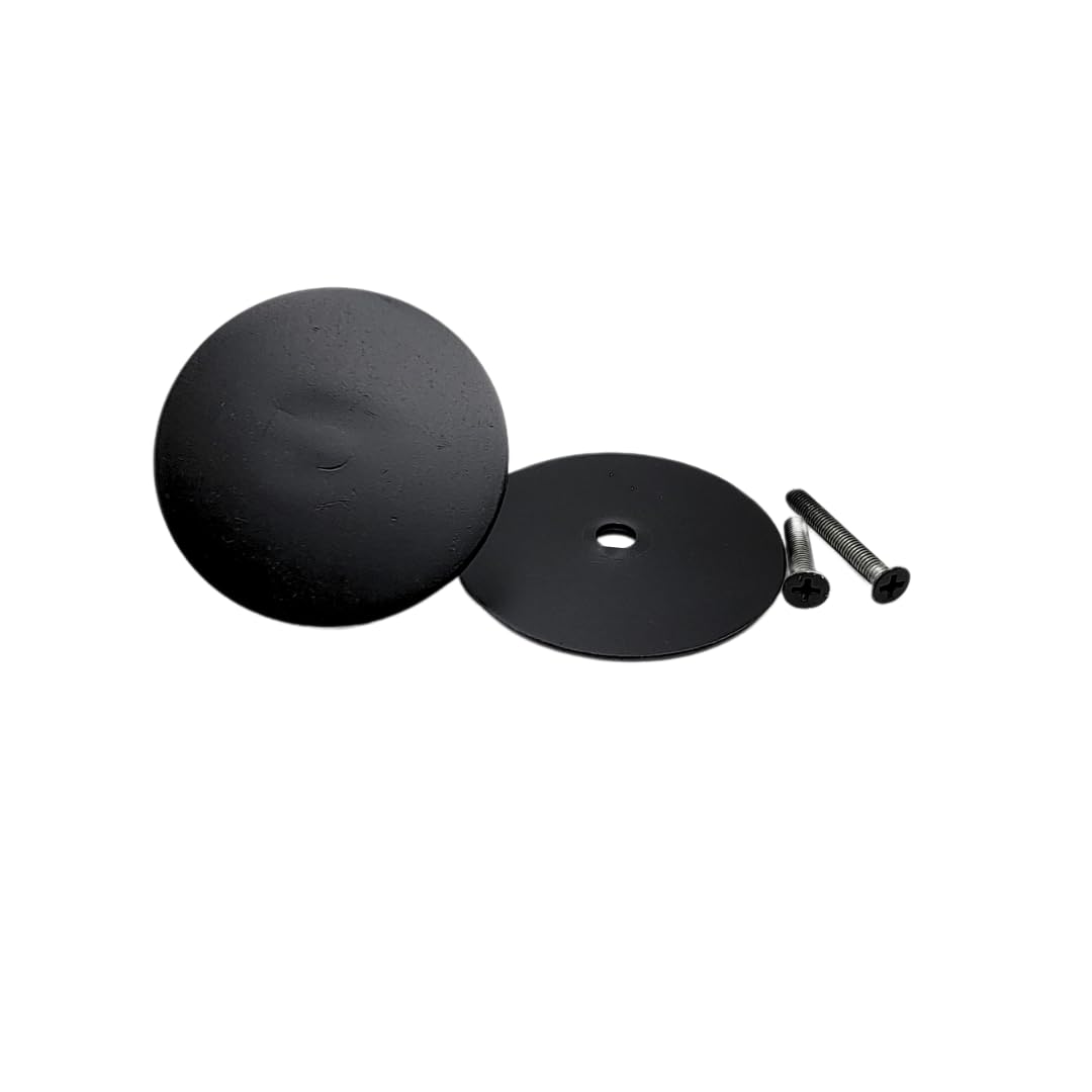 Photo 1 of Door Hole Cover Plate | Dummy Deadbolt Lock Doorknob Filler | 2-5/8" | Black | Tuff Strike