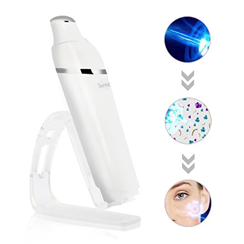 Sunmay Rechargeable Sonic Eye Massager, Anions Import, 40-45℃ Heated Eye Forehead Wrinkle Removal Wand, Relieves Dark Circles and Puffiness