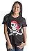 Ann Arbor T-shirt Co. Jolly Roger Pirate Flag | Skull & Crossbones Caribbean Cruise Costume Ladies' Tee-M