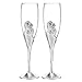 Hortense B. Hewitt Sparkling Love Wedding Champagne Flutes (Set of 2), Silver
