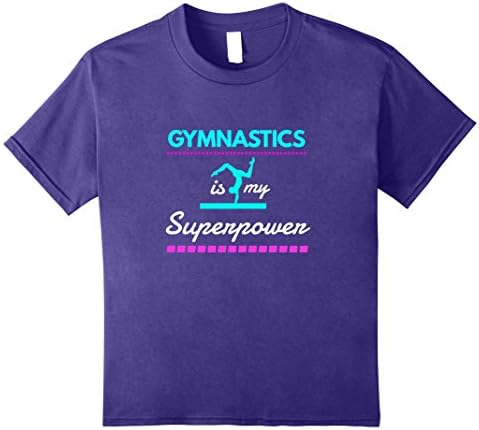 unisex-child Girls' Gymnastics is My Superpower - Gift T-Shirt 10 Purple