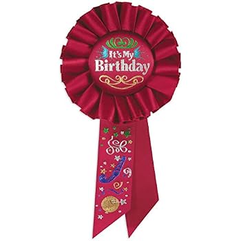 Beistle RD24 Rosette Geburtstagssash Für Mädchen – Großes Geschenkband In Kirschrot & Lila – Perfekte Dekoration Fürs Geburtstagskind