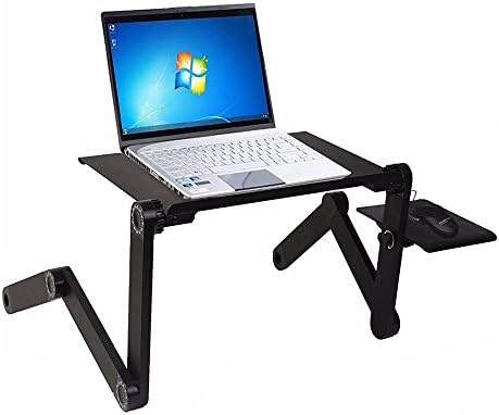 Bingxue Laptop Stand/Desk/Table/Lapdesk Portable Folding Table-in Bed/Sofa/Carpet Tray Book Stand-Extra Wide Tray Aluminium Alloy with Free Beer Opener As Gift(Black)