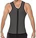 HEROSKY Men's Zip Tank Top Sport Waist Training Corsets Vest Sweat Reversible