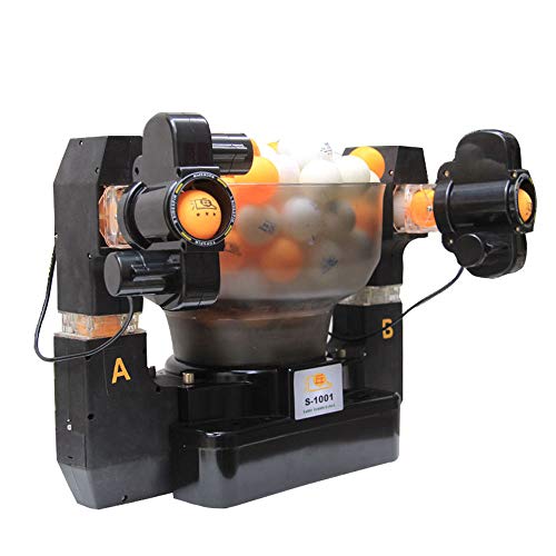 DONSU S1001 Ping Pong Robot,Automatic Ball Machine,Dual Head ping Pong Table Tennis Robot Ball Machine ping-Pong Ball for Training Exercise 120pcs 36W 4-40 m/s