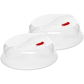 DecorRack 2 Microwave Plate Covers With Vents and Easy Grip for Warming Food, Perfect for Bowls, Pans, Trays, Microwaveable Lid Cover Cooker for Kitchen BPA Free 10 Inch Random Vent Color (2 Pack)