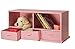 Badger Basket Stackable Toy Storage Organizer - 5-Shelf Modular Unit with 3 Removable Fabric Bins, Solid Panel Construction, Expandable Design for Toys and Crafts - Pink