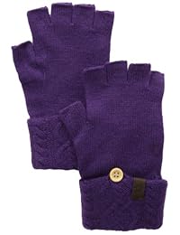 True Religion Guantes de cable Knit guantes sin dedos para mujer