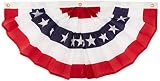 Annin Flagmakers 18 by 36-Inch pleated Fan Bunting Decoration Flag, Small