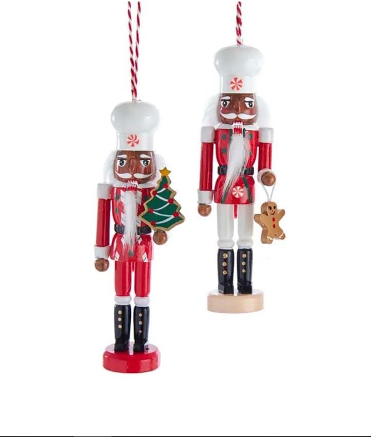 Nutcrackers - African American Holiday Chef Nutcracker Ornament Set ~ 2 Piece Set
