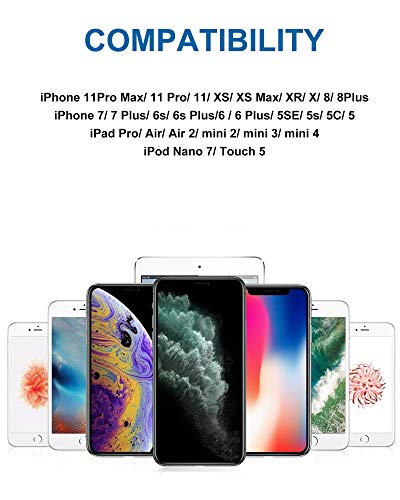 iPhone Charger Cable, iPhone Charging Cable 3 Pack 1.5M Nylon Braided iPhone Lead Long iPhone Cable Compatible with iPhone 11 X/XR/XS/XS Max 8 8plus 7 7plus 6 6s 5 iPad Air/Air 2/Mini/4 & More Grey