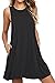 Women's Summer Sleeveless Swing Casual T-shirt Dress Loose Tank Plus Size Dresses With Pockets Jo&Sha