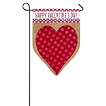 Evergreen Valentine's Day Heart Burlap Garden Flag, 12.5 x 18 inches