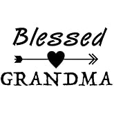 Blessed Grandma Heart Love NOK Decal Vinyl Sticker |Cars Trucks Vans Walls Laptop|Black|7.5 x 4.0 in|NOK153