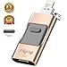 USB Flash Drive for iPhone_ E&jing iPhone Flash Drive 128GB Type C iPhone External Storage USB C 3.0 photostick Mobile for iPhone,Android Type C,PC Photo iPhone Picture Stick (Gold)